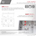 thumbnail image 4 of Stylish Undermount 32" Stainless Steel Double Bowl 50/50 Kitchen Sink with Grids & Strainers S-321XG, 4 of 11