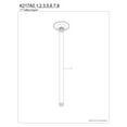 thumbnail image 5 of Kingston Brass K217A8 Trimscape 17-Inch Rain Drop Ceiling Mount Shower Arm with Round Flange in Brushed Nickel, 5 of 6