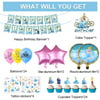 58 Pcs Cinderella Birthday Party Supplies, Cinderella Birthday Decorations for Kids -Birthday Banner, Cake and Cupcake Toppers, Foil Balloons, Balloons, Tattoo stickers