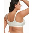 thumbnail image 4 of WingsLove Front Fastening Bras for Women Minimizer Wireless Non Padded Full Coverage Back Support Plus Size Bras (Ivory,36DD), 4 of 7