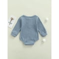 thumbnail image 4 of xiaxaixu Mode Bébé Couleur Unie Bouton Col Rond Manches Longues Barboteuse, 4 of 8