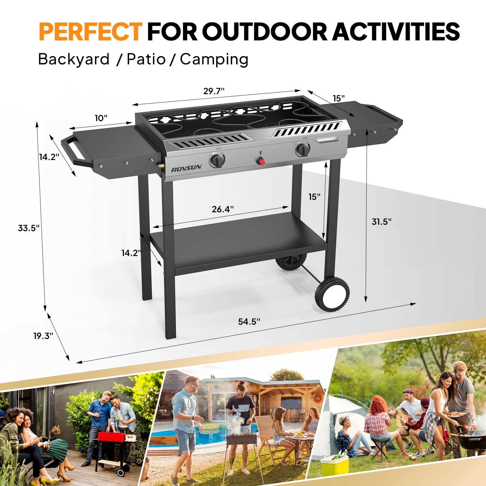 VINGLI 2-in-1 Propane Stove & Griddle Combo with Auto