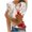 #332-Red, variant on Women's Polka Round Neck Short Sleeve T-Shirt, Fashion Casual with Lace Trim, Breathable Cotton Top for Daily Wear and Outdoor Activities