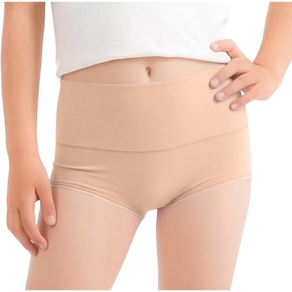 VONCOS Womens High Waisted Cotton Boyshort Underwear Khaki Soft Stretch Full Coverage Panty 1 Pack,Size L