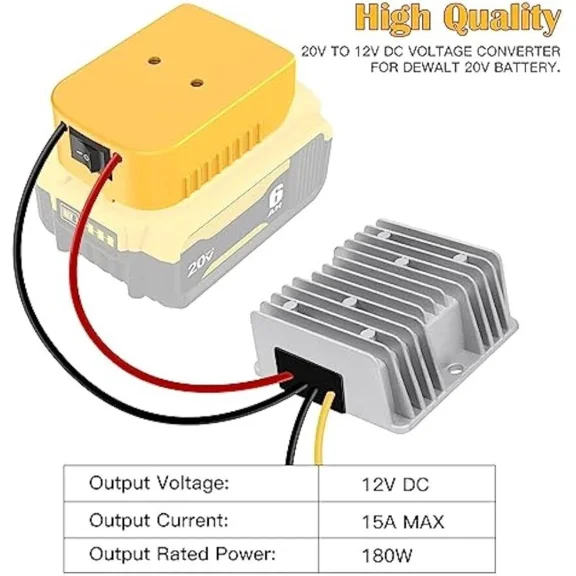 Converter Voltage Regulator 20V to 12V Step Down for Dewalt DC 15A 180W Inverter