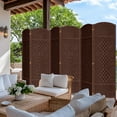 thumbnail image 6 of DURASPACE 6 Panel Room Divider, 6ft Tall Folding Privacy Screen, 19.5" Wide Panels, 360°Rotation, Hand-Woven Freestanding Wood Partition for Room Separation, 6 of 6