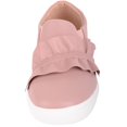 thumbnail image 2 of Childrens Kids Girls Slip On Twin Gusset Casual Lesiure Trainers Sneakers Pumps with Frill Design - Dusty Pink - US Infant 11, 2 of 7