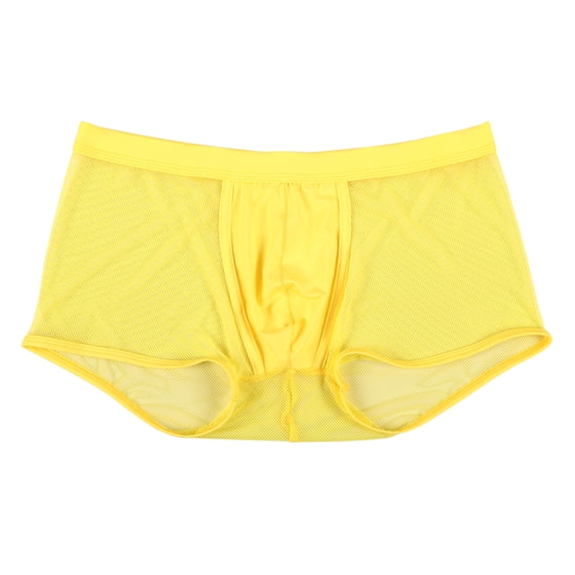 Ketyyh-chn99 Men's Underwear 2024 Breathable Underpants Trunks Underpants Mens Low Rise Briefs Ice Thread Underpants Fashion Ride Up Underwear Pant Yellow,XL