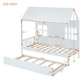 thumbnail image 2 of Harper & Bright Designs House Bed with Trundle Twin House Bed, Wooden Platform Bed Frame with Headboard and Roof for Girls Boys, White, 2 of 13