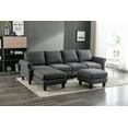 thumbnail image 3 of ARCTICSCORPION U-Shaped Sectional Sofa, Charcoal Grey Linen with Chaise and Ottoman, 108.6 inch, 3 of 7