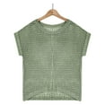 thumbnail image 7 of JIUKE Womens Crochet Tops Summer Short Sleeve Crew Neck Shirts Knit Hollow out Beach Cover up Tops, 7 of 7