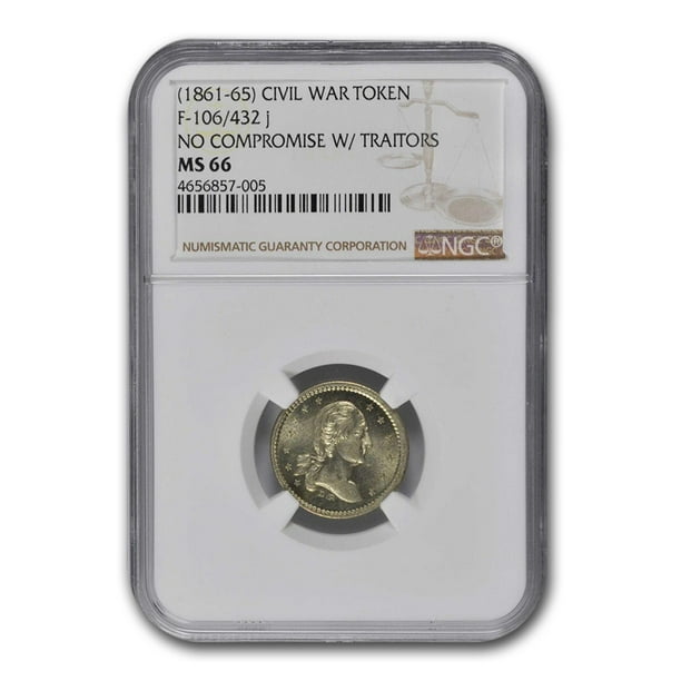 U S Mint 1861 1865 Civil War Token No Compromise W Traitors Ms 66 Ngc Walmart Com Walmart Com