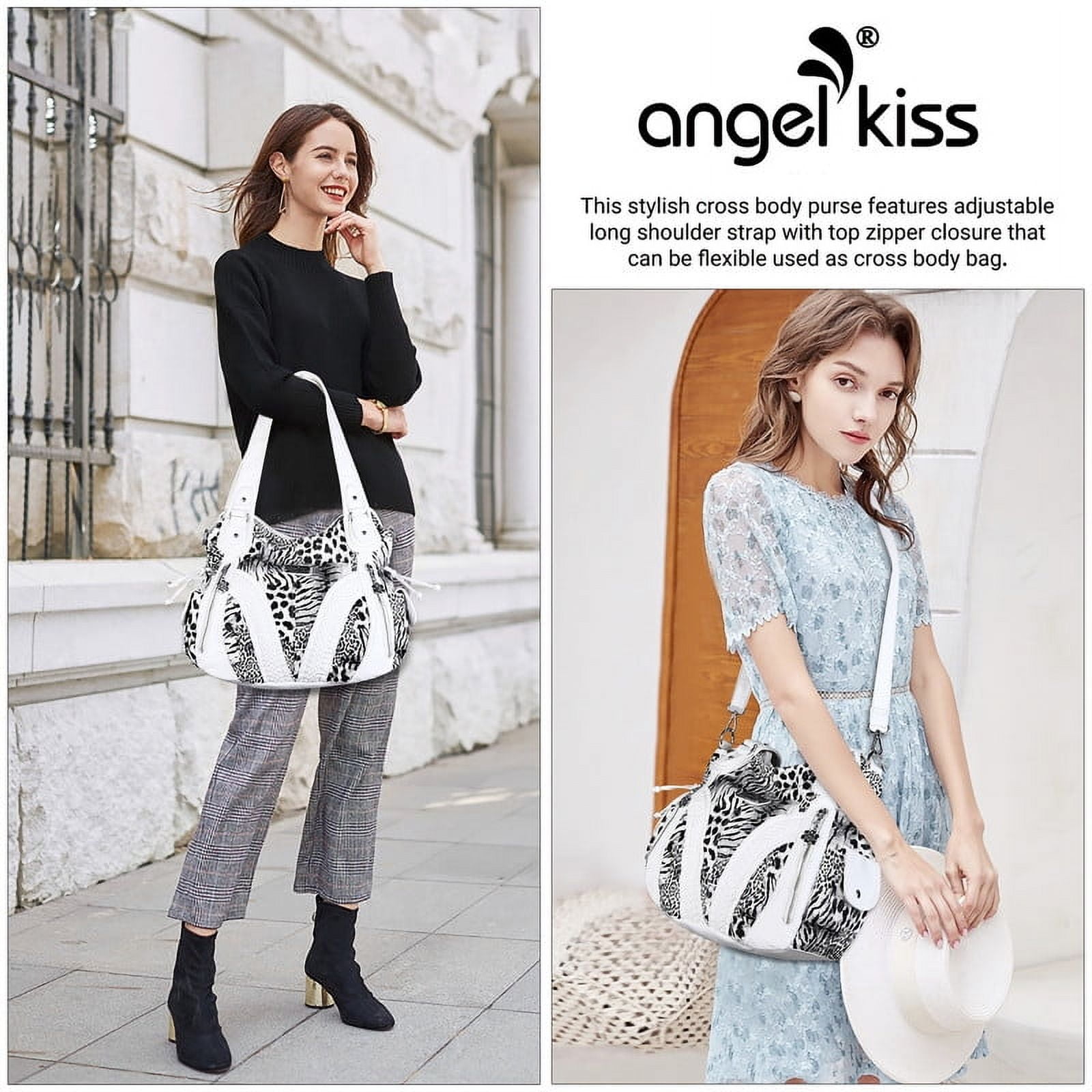 Angelkiss Women's satchel handbag Flexible multiple pockets with adjustable shoulder straps