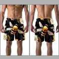 thumbnail image 3 of luoweisi Men's Beach Shorts Quick Dry Swim Trunks with Mesh Lining Bee 2XL, 3 of 5