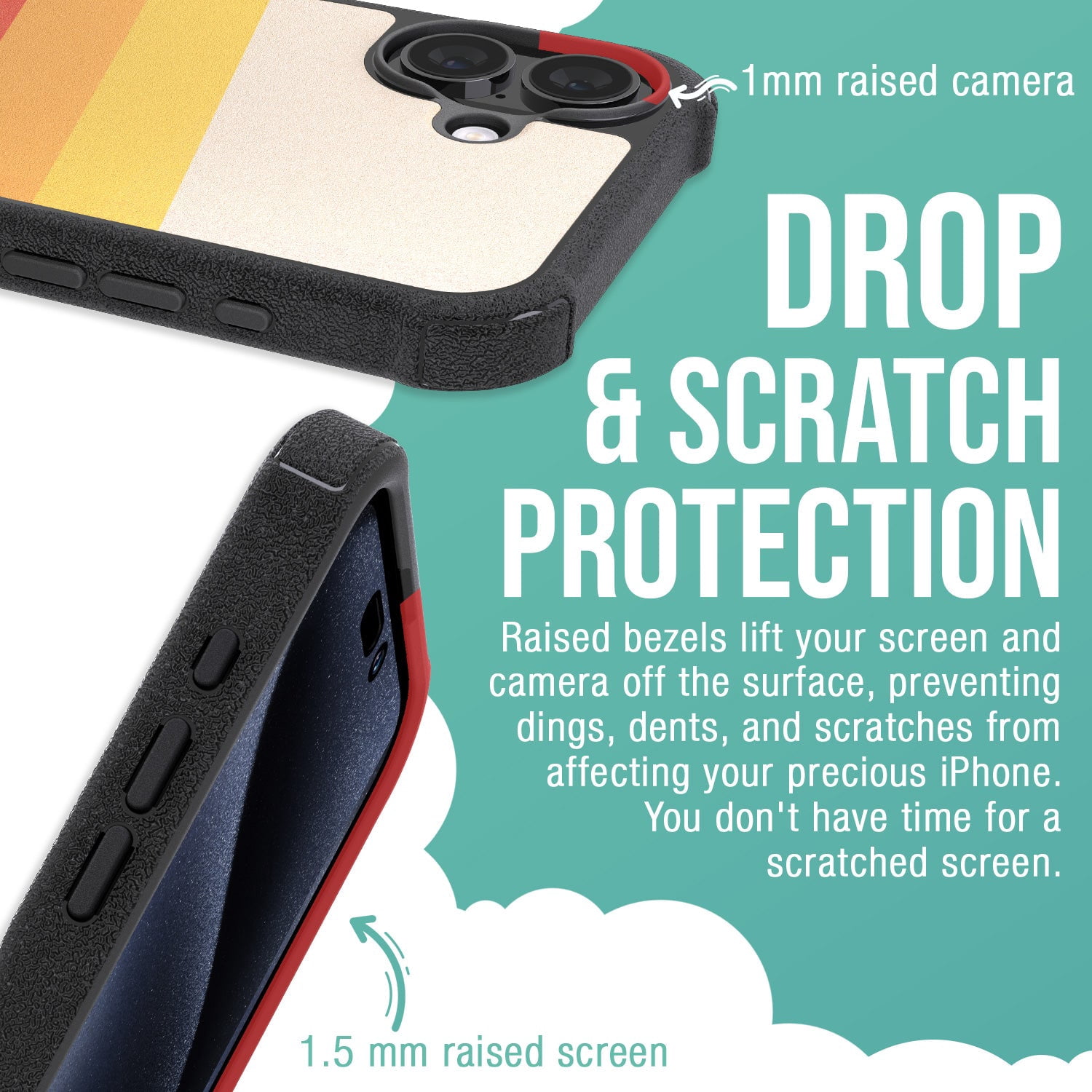 Smartish® iPhone 16 Plus Protective Magnetic Case - Gripzilla Compatible with MagSafe [Rugged + Tough] Heavy Duty Armor Slim Cover w/ Drop Tested Protection for Apple iPhone 16 Plus - Striped Up