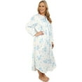 thumbnail image 2 of Carole Hochman Women's Brush Back Satin Long Gown  Floral - Ivory/Blue - Size 1X, 2 of 2