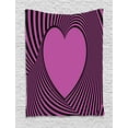 thumbnail image 1 of Pink Zebra Tapestry, Heart Shape with Twisting Lines Happiness Love Valentines Day Themed Stripes, Wall Hanging for Bedroom Living Room Dorm Decor, 60W X 80L Inches, Fuchsia Black, by Ambesonne, 1 of 2
