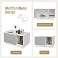 thumbnail image 5 of Demi Bonn 35" Hidden Cat Litter Box Enclosure with Divider and Double Doors, Cat House Washroom Furniture, Gray, 5 of 7