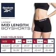 thumbnail image 5 of Reebok®  Women's Boy Shorts Underwear - 4 Pack Stretch Performance Seamless Panties -Size M, Black Jacquard/Sharkskin/Elderberry/Black Pearl Jacquard, 5 of 7
