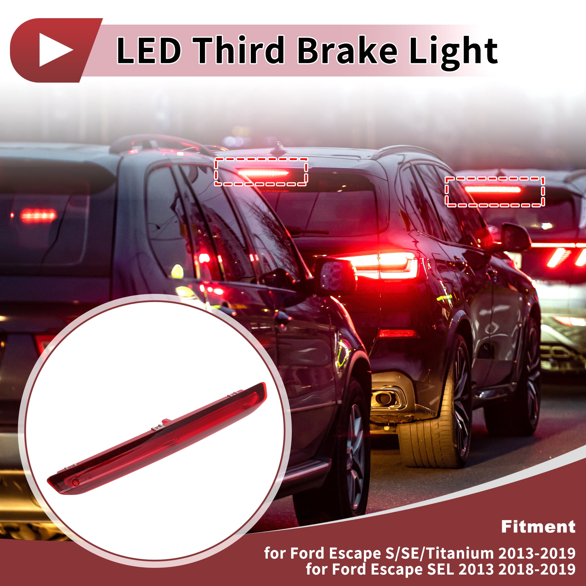 Unique Bargains LED Brake Light for Ford Escape 2013-2019 CJ5Z13A613B/CJ5413A601AD