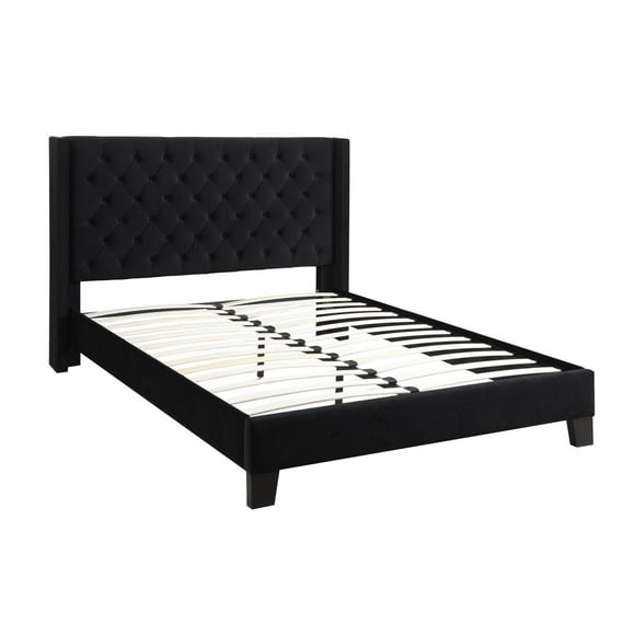 Natalia Queen Size Platform Bed, Black