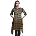 thumbnail image 1 of Bimba Black Diamond Ikat Asymmetric Kurta Indian Tunic Tops For Women Printed Indian Clothing XXX-Large, 1 of 6