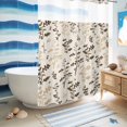 thumbnail image 5 of No Hook Shower Curtain, Brown Beige Botanical Shower Curtains for Bathroom with See Through Top Window, Rustic Country Spring Floral Summer Leaf Waterproof & Washable Bath Curtain 60"x72", 5 of 9