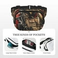thumbnail image 5 of Honeii Bald Eagle Soldier Print Square Double Layer Waist Bag,Waist Belt Bag Fashion Fanny Women and Men,For Travel Running Hiking Walking, 5 of 9
