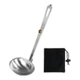 thumbnail image 1 of Cuchara de sopa plegable, utensilio de cocina con mango largo, vajilla portátil, cuchara plegable para mochileros, navegación, picnic, barbacoa, 1 of 8