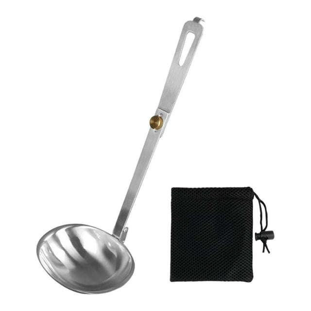 Cuchara de sopa plegable, cuchara plegable, herramienta para comer al libre, utensilio de cocina, vajilla para mochileros, picnics, cocina y