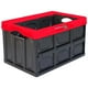 thumbnail image 1 of Caja Organizadora de Almacenamiento InstaRed 1 Pza 10kg 53x36x29cm Apilable y Colapsable Polietileno Color Negro/Rojo, 1 of 1
