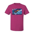 thumbnail image 2 of Wild Bobby, Abstract Wind Surfer with Dolphins, Animal Lover, Men Graphic Tees, Fuschia, X-Large, 2 of 3
