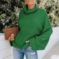 thumbnail image 2 of JINMGG 2024 Fall Winter Plus Size Sweaters for Women Clearance,Women Fashion Solid Color High Neck Long Sleeve Knitted Sweater Loose, 2 of 9