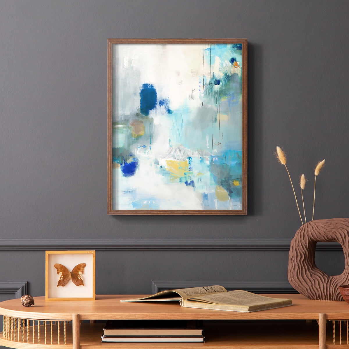 Celeste Motion II Framed Print in Brown Solid Wood Framed Print No Nail Hanging