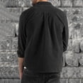 thumbnail image 4 of Spring Tops for Women Mens Shirts with Pockets Men Casual Turndown Long Sleeve Solid Pocket Cardigan Button Down Shirt Men Clothes, 4 of 9