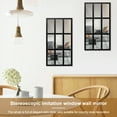 thumbnail image 6 of TZGSONP 26cm x 46cm / 22cm x 44cm Black Vintage Rectangle Windowpane Wall Mirror Set, Set of 2, 6 of 8