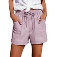 thumbnail image 4 of Only Moment High Waist Casual Shorts Cotton and linen Lightweight Shorts for Women Casual Summer Shorts with Pockets Pink,S, 4 of 9
