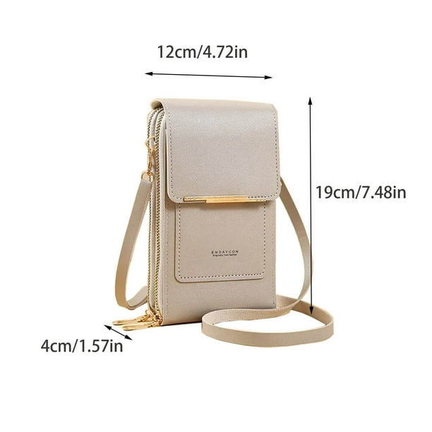 Bolsa de Teléfono Y Cartera, Bolsa de Teléfono de Pantalla Táctil de Cuero 19x12x4cm con Correa de Hombro, Múltiples Compartimentos para Tarjetas Maquillaje en Efectivo Y Hasta 6.7 Pulgadas Teléfonos