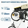 thumbnail image 4 of GloryStar Étagères Murales de Garage 2x4Ft, 2 Pack de Racks de Rangement Robustes avec Crochets, Design Mural, Charge de 200 lbs par Étagère pour Garage Ou Magasin, 4 of 8