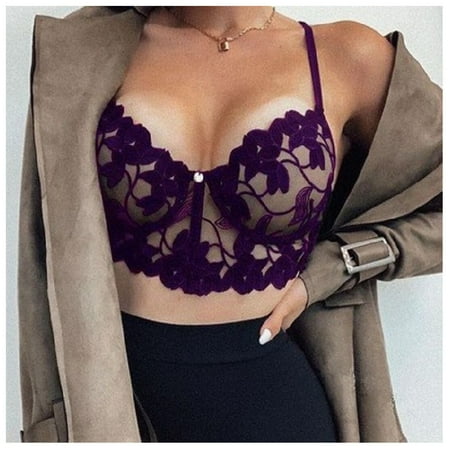 NIZELUK Men s Wear Men s Clothing Matching Fall Savings Women s Sheer Lace Bralette Sexy Spaghetti Strap Unlined V-Neck Bra Non-Padded Underwire Bralettes Sexy Lingerie