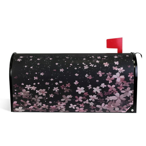 Ryvnso Mailbox Cover Falling Cherry Blossoms Magnetic Mailbox Wrap Standard Size 21x18 Inch