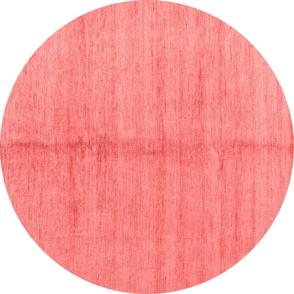 Ahgly Company Machine Washable Indoor Round Abstract Red Modern Area Rugs, 4' Round