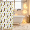 thumbnail image 3 of Erosebridal Kawaii Bug Bee Shower Curtain 72Wx84L,Lovely Floral Bathroom Shower Curtain,White Brown, 3 of 5