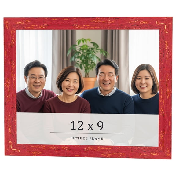 12x9 Frame Red Solid Wood Picture Frame Width 1.125 Inches | Interior Frame Depth 0.5 Inches |