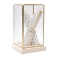 thumbnail image 2 of Vitrina de vidrio coleccionable, decoración, Base de madera, escaparate de 4,5x4,5x7,8 pulgadas para estatua pequeña, artesanías multiusos Estilo A, 2 of 8