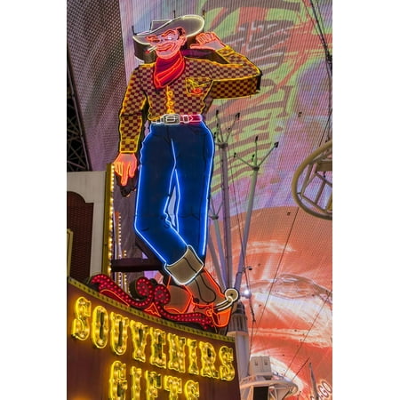 Vegas Vic Cowboy Neon Sign, Fremont Experience, Las Vegas Print Wall Art By Michael DeFreitas