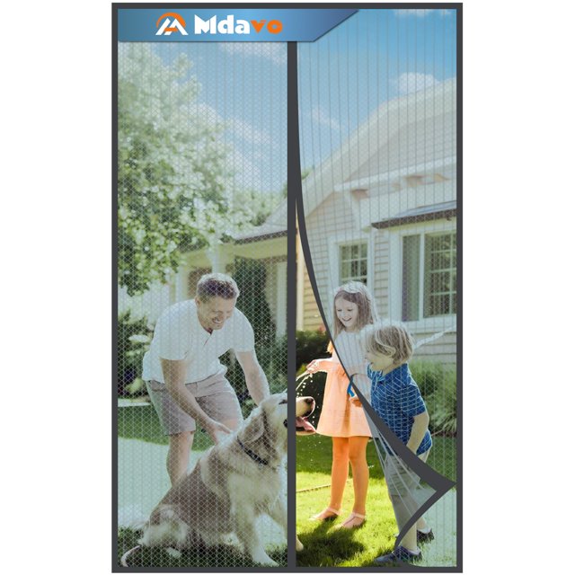 Mosquitera magnética para puerta Mdavo 96 x 209 cm gris