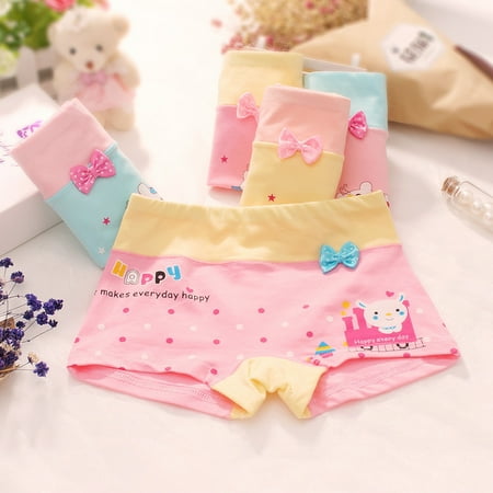 

MyBeauty Cute Bowknot Cartoon Animal Baby Girl Panties Kids Children Cotton Underwear Random Color 5-6 Years
