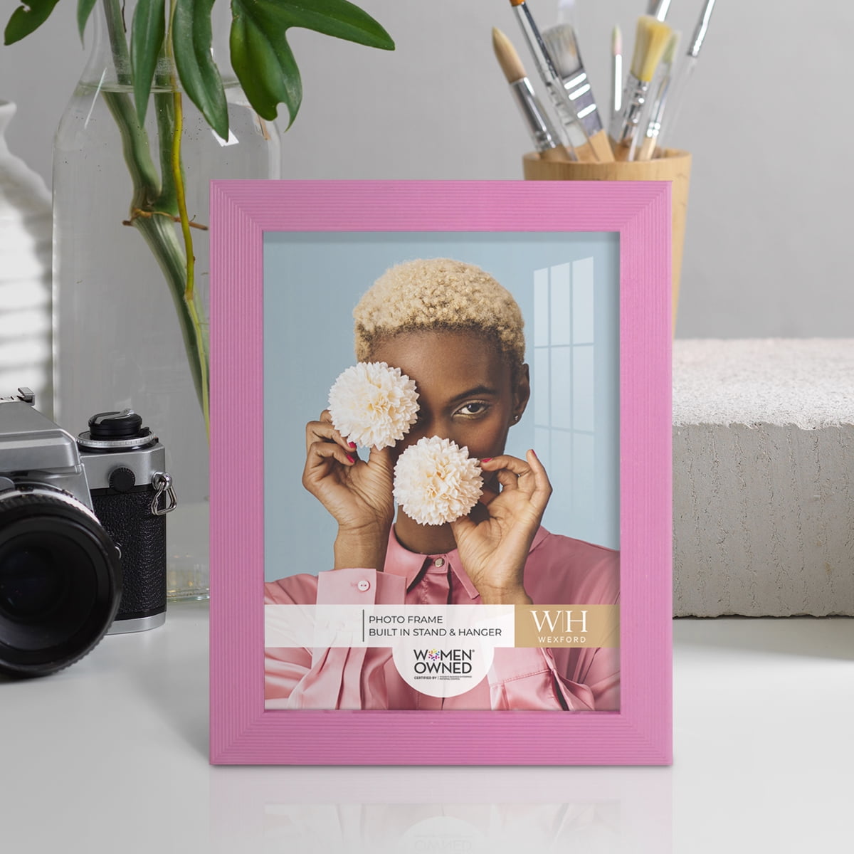 Grooved 6 in. x 8 in. Pink Picture Frame (Set of 2)
