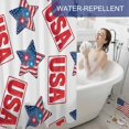 thumbnail image 6 of Independence Day Star Shower Curtain, 72" x 84", Patriotic USA Flag Red Blue Star Fireworks Waterproof Bathroom Curtain Washable Shower Curtain Set with 12 Hooks, 6 of 9